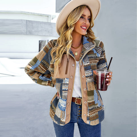 Casaco Elegante e Quente Retro-Chique